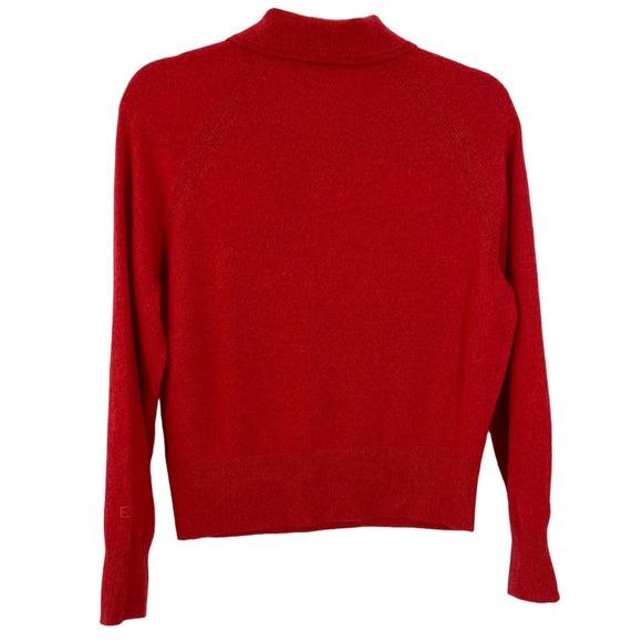 SOLD S The Cashmere Collared Sweater Long Sleeve Red - Picture 11 of 11